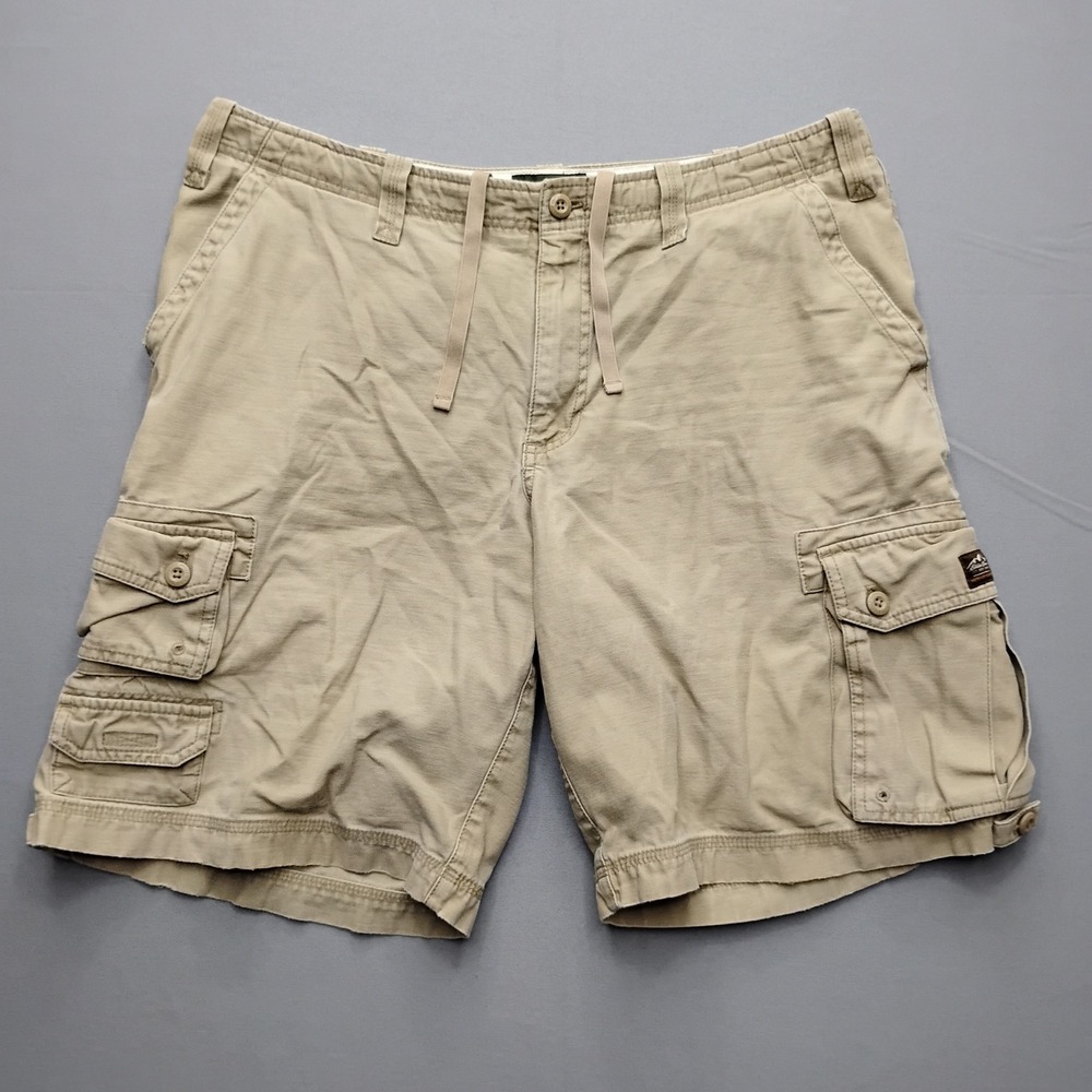 Eddie Bauer Mens Cargo Shorts Tan Khaki Cotton Size 38